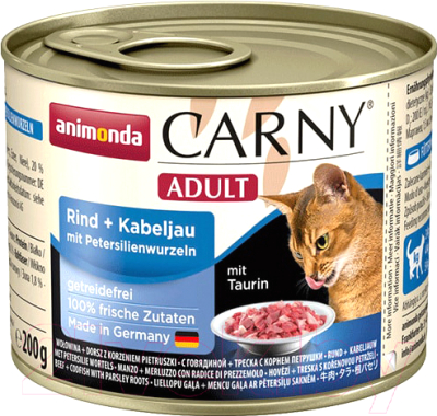 Корм для кошек Animonda Carny Adult с говядиной,треской и петрушкой (200г)