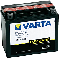 Мотоаккумулятор Varta YTX20L-4 YTX20L-BS / 518901026 (18 А/ч) - 