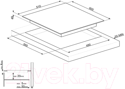 Индукционная варочная панель Smeg SI1F7645B