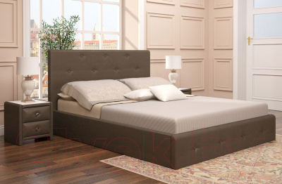 Двуспальная кровать Ижмебель Линда Люкс с ПМ 160x200 (кожзам/Best 87)