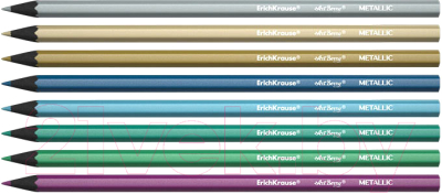 Набор цветных карандашей Erich Krause Metallic / 39425 (8цв)