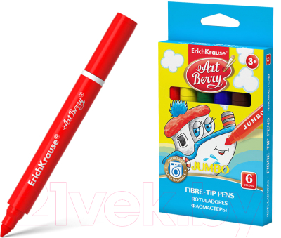 

Фломастеры Erich Krause, ArtBerry Jumbo Super Washable / 33041