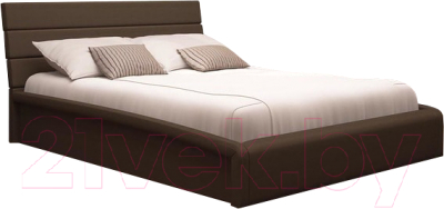 Двуспальная кровать Ижмебель Мальта с ПМ 160x200 (кожзам/Best 87)