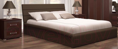 Двуспальная кровать Ижмебель Мальта с ПМ 160x200 (кожзам/Best 87)