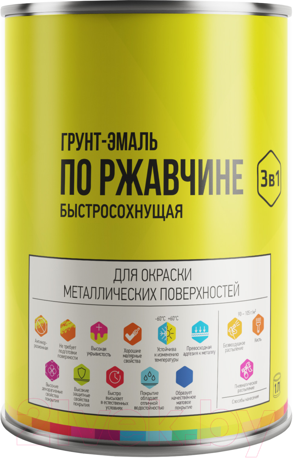 Грунт-эмаль Lida По ржавчине быстросохнущая (1кг, серый)