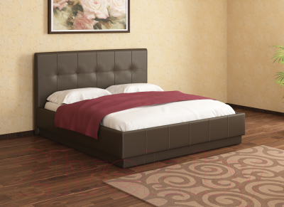 Двуспальная кровать Ижмебель Локарно с латами 160x200 (кожзам/Best 87)