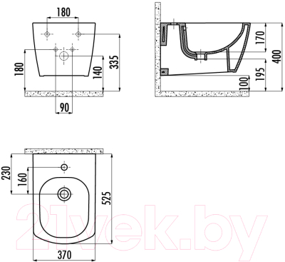 Купить Биде подвесное Creavit Elegant EG510-00CB00E-0000  