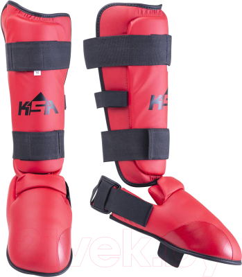 Защита голень-стопа для единоборств KSA Force (XL, красный)