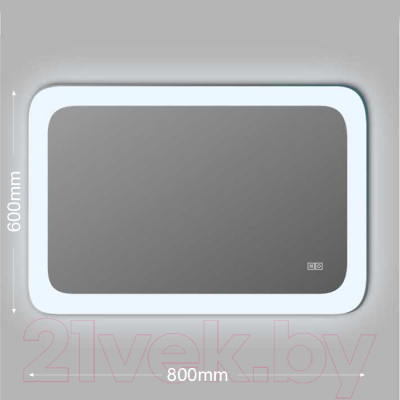 Зеркало Алмаз-Люкс ЗП-Н-28 60x80 (с подсветкой и подогревом)