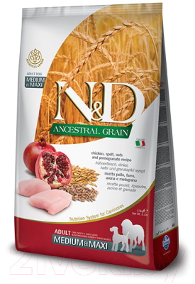 

Корм для собак Farmina, N&D Low Grain Chicken & Pomegranate Adult Medium/Maxi