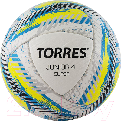 Футбольный мяч Torres Junior-4 Super HS/ F320304 (р-р 4, белый/желтый/голубой)