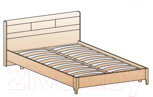 Полуторная кровать Лером Камелия КР-2761-БД-К 120x200 (дуб беленый/комбинированный)