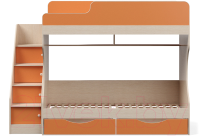 Двухъярусная кровать Можга Капризун 6 с ящиками / Р443 (оранжевый)