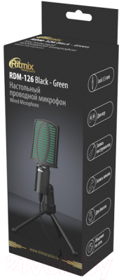 Микрофон Ritmix RDM-126 (черный/зеленый)