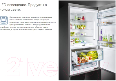 Холодильник с морозильником Bosch Serie 6 VitaFresh Plus KGN39AD31R