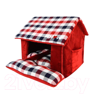 Домик для животных Puppia Beaufort House / PASA-AU1619-WN-FR (красный)