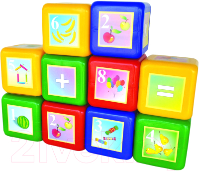Развивающая игрушка Юг-пласт Кубики. Математика / 6008