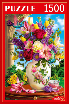 

Пазл РЫЖИЙ КОТ, Цветы и колибри / Ф1500-0643