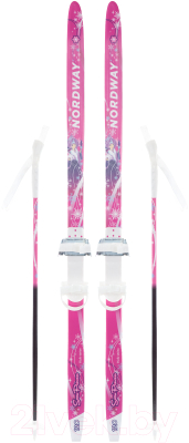 Комплект беговых лыж Nordway 17SPSWM110 / A17ENDXS012-KW (р-р 110, розовый/белый)