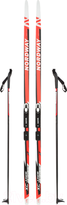 Комплект беговых лыж Nordway 15JNR01140 / 15JNR-01 (р-р 140, красный)