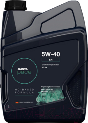 Моторное масло Avista Pace SN 5W40 / 172644 (1л)