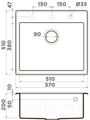 Мойка кухонная Omoikiri Tedori 57-BL (4993980)