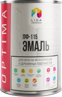 Эмаль Lida Optima ПФ-115 (1кг, красный) - 