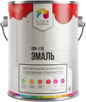 Эмаль Lida ПФ-115 (20кг, красный) - 