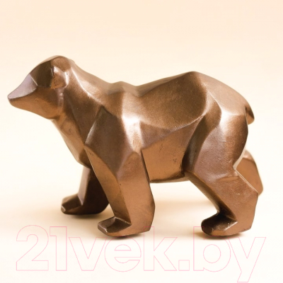 Статуэтка Нашы майстры Медведь геометрический / 9008 (бронза)