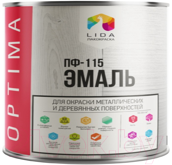 Эмаль Lida Optima ПФ-115 (2кг, желтый)