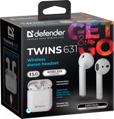 Беспроводные наушники Defender Twins 631 / 63631 (белый)