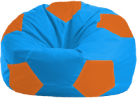 Бескаркасное кресло Flagman Мяч Стандарт М1.1-2820 (голубой/оранжевый) - 