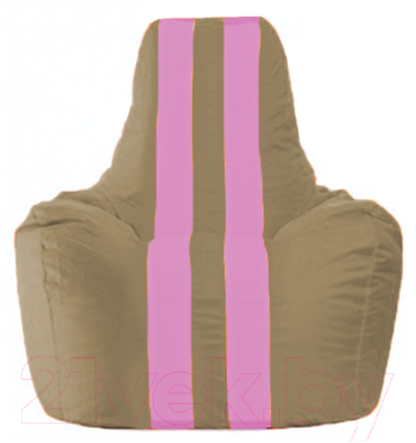 Бескаркасное кресло Flagman Спортинг С1.1-940 (бежевый/розовые полоски)
