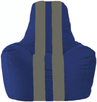 Бескаркасное кресло Flagman Спортинг С1.1-1390 (синий/серые полоски) - 