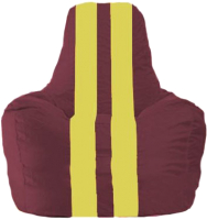 Бескаркасное кресло Flagman Спортинг С1.1-313 (бордовый/желтые полоски) - 