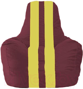 Бескаркасное кресло Flagman Спортинг С1.1-313 (бордовый/желтые полоски)