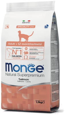 Сухой корм для кошек Monge Superpremium Adult Salmon (1.5кг)