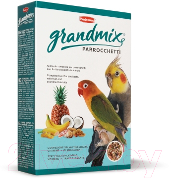 

Корм для птиц Padovan, GRANDMIX Parrocchetti для средних попугаев / PP00278