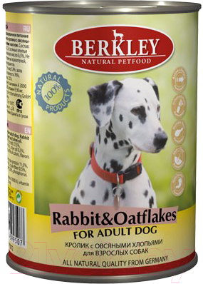 Влажный корм для собак Berkley Кролик с овсянкой (400г)