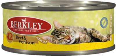 Влажный корм для кошек Berkley Говядина с олениной (100г)