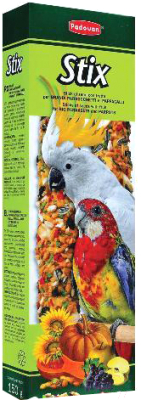 Лакомство для птиц Padovan Палочки фруктовые для крупных попугаев (150г)