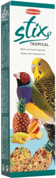Лакомство для птиц Padovan Палочки фруктовые для попугаев и других птиц / PP00207 (80г)