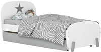 Односпальная кровать Polini Kids Mirum 1915 c ящиком (белый/серый) - 