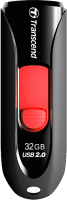 Usb flash накопитель Transcend JetFlash 590 64GB Black/Red (TS64GJF590K) - 