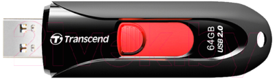 Usb flash накопитель Transcend  JetFlash 590 64GB White/Red (TS64GJF590W)