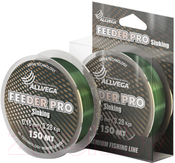 

Леска монофильная Allvega, Темно-зеленый, Feeder Pro Sinking 0.22мм 150м / LFP15022