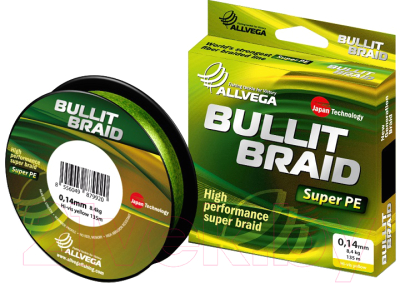 

Леска монофильная Allvega, Ярко-желтый, Bullit Braid 0.28мм 135м / BB135Y28