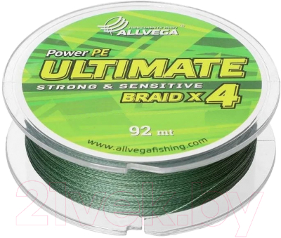 Леска плетеная Allvega Ultimate 0.30мм 92м / U92DGR030 (темно-зеленый)
