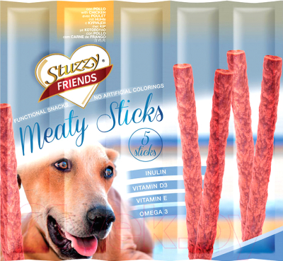 Лакомство для собак Stuzzy Friends Meaty Sticks с курицей (11г)