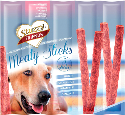 Лакомство для собак Stuzzy Friends Meaty Sticks с ветчиной (11г)